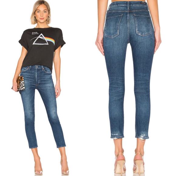 Citizens of Humanity‎ COH Olivia Crop High Rise Slim Jeans in Reset Wash Size 28 - Picture 1 of 15